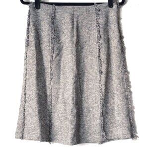 *50off3* DBC Linen Blend A-line Skirt S Black Gray Cream